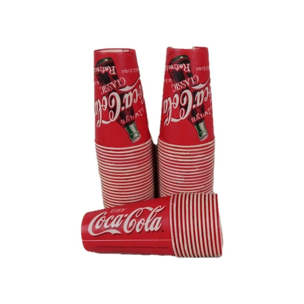 Coca-cola Cups Disposable Decor 68 Count  Memoibila